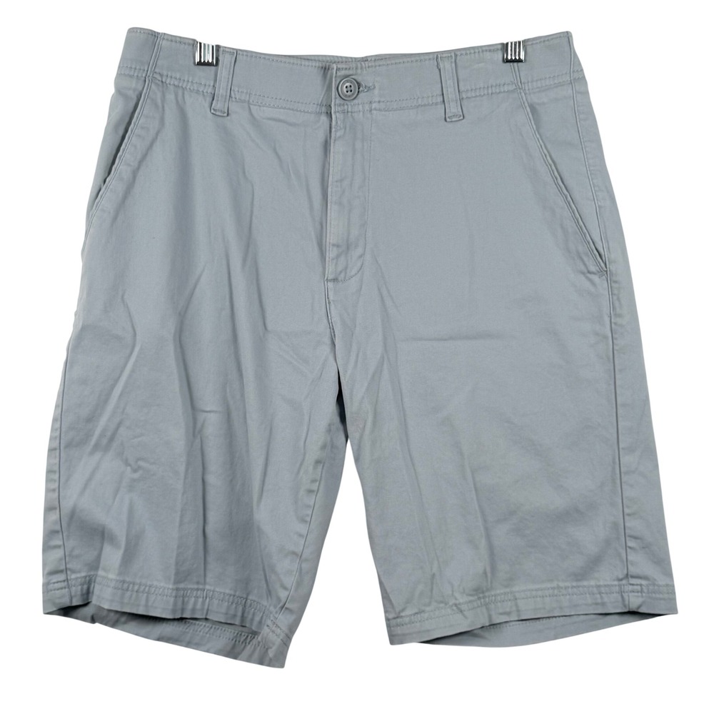 Lee Mens 32 Extreme Comfort Performance Chino Shorts Light Blue Grey Golf Preppy